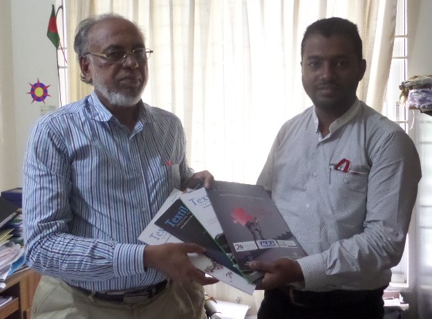 (from left) Prof. Dr. Engr. Mafzal Ahmed, Dean, Faculty of Science & Engineering; M A Islam Riyadh, Editor, Textile Focus